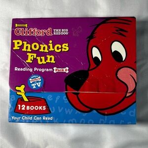 Clifford The Big Red Dog Phonics Fun Reading Program Pack 2 Set 12 Books Case